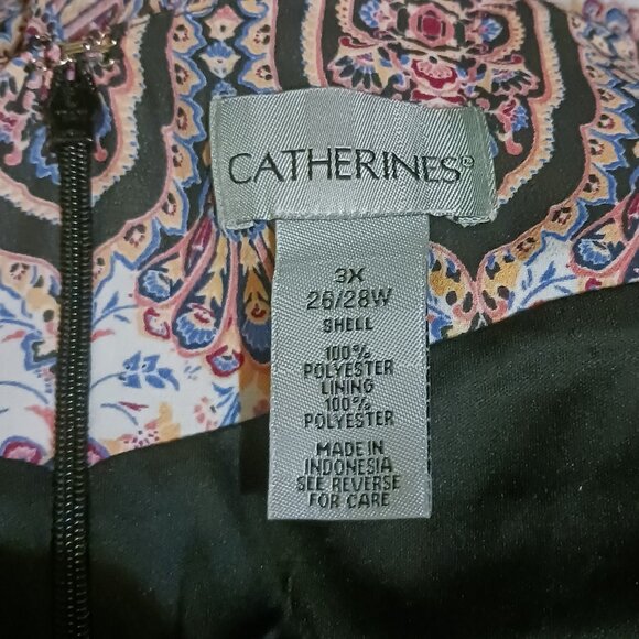 Catherines Womens Plus Midi Asymmetrical Sleeveless Floral Chiffon Dress Size 3X - Picture 10 of 14